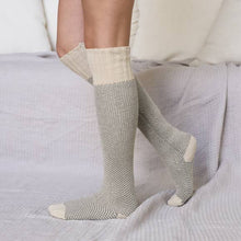 Warm & Soft Open Work Knit Lounge Socks: Pink