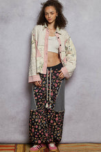 Pink Multi Long sleeve printed patchwork woven shirt quilted POL jacket