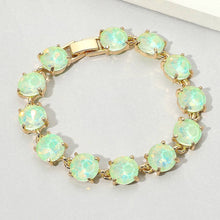 Red American USA Round Stone Link Evening Bracelet
