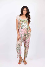 White Floral Umbrella Overalls in Upcycled Patchwork