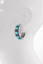 Western TXR Semi Stone Hoop Earring: SBTQ-TURQUOISE