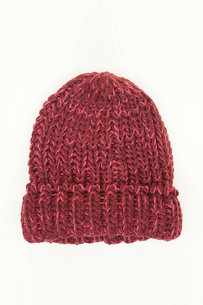Burgundy Slouchy Knit Beanie