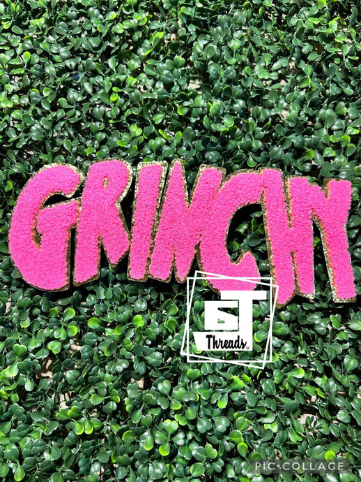 Pink Chenille Grinchy....Patches
