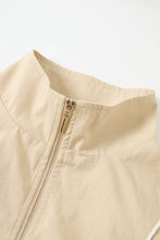 Beige Super Puffed Sleeves Piping Detail Jacket