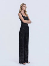 Black High Rise Rhinestone Embellished Wide Leg Flying Monkey Jeans