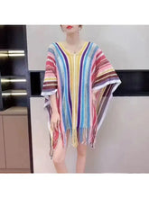 Pink Blue Two-Way Pull-Over Poncho/Scarf