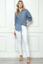 Black Oversize Sheer Button Down Top