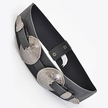 Thick Belt With Circle Antique Emblems
