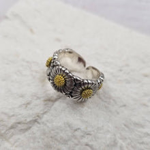 Sterling Silver Bronze Daisy Chain Ring