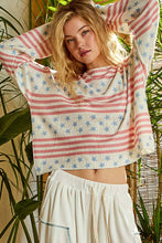 Ivory Multi Long sleeve striped star thin sweater Pol Top
