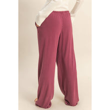Dark Cherry Mineral Washed Drawstring Waist Relaxed Pants