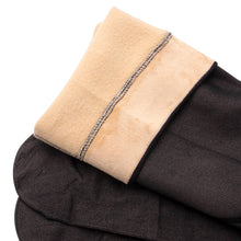 Beige Faux Sheer Fleece Lined High Waisted Thermal Tights