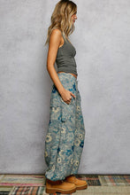 Navy Multi Printed Twill Relaxed Fit Floral POL Pants