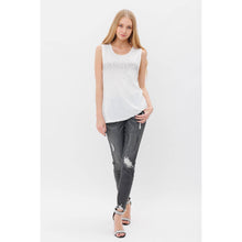 Ivory Sleeveless Rhinestone Top