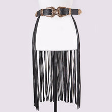 Black Double Buckle Curtain Fringe Belt