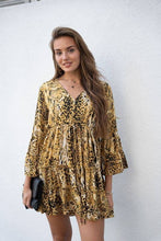 Camel Animal Print Baby Doll Venti Dress