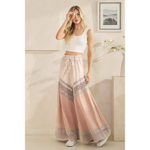 Mauve Washed Fabric Mix Wide Leg Oli+Hali Pants