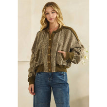 Cream Washed Leopard Bomber Oli+Hali Jacket
