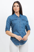 Medium Knit to Fit Vintage Wash Denim Button Down Shirt