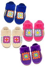 C.C Multi Color Crochet Faux Fur Winter Slippers: Beige