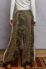Olive Camo Printed woven contrast band trim jogger POL pants