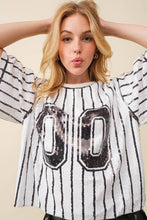 Wh/Bl Game Day Sequin Top