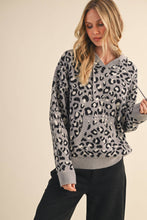 Grey Leopard Front Pocket Hoodie