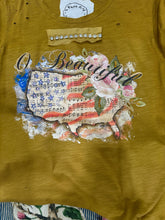 O Beautiful USA Tattered Rare Bird Tee