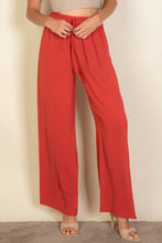 Drawstring waist wide leg minimalist pants: Grey / S