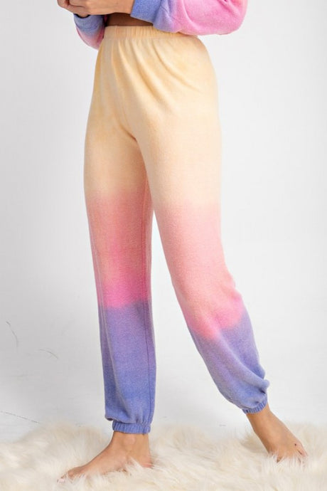 Yellow Pink Purple Tie Dye Joggers 11/1/23 7441