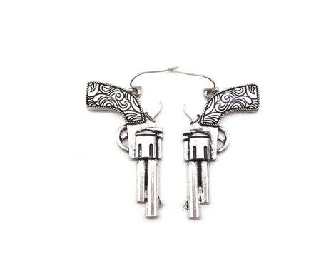 Western Pistol Dangle Earring