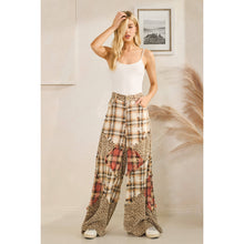 Cream Washed Plaid Leopard Oli+Hali Pants