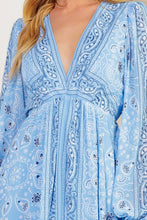 Sky Blue printed woven maxi dress