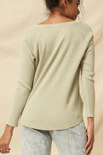 Lavender Vintage Washed Split-Neck Thermal Graphic Top