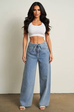 Denim Rhinestone Wide Pants