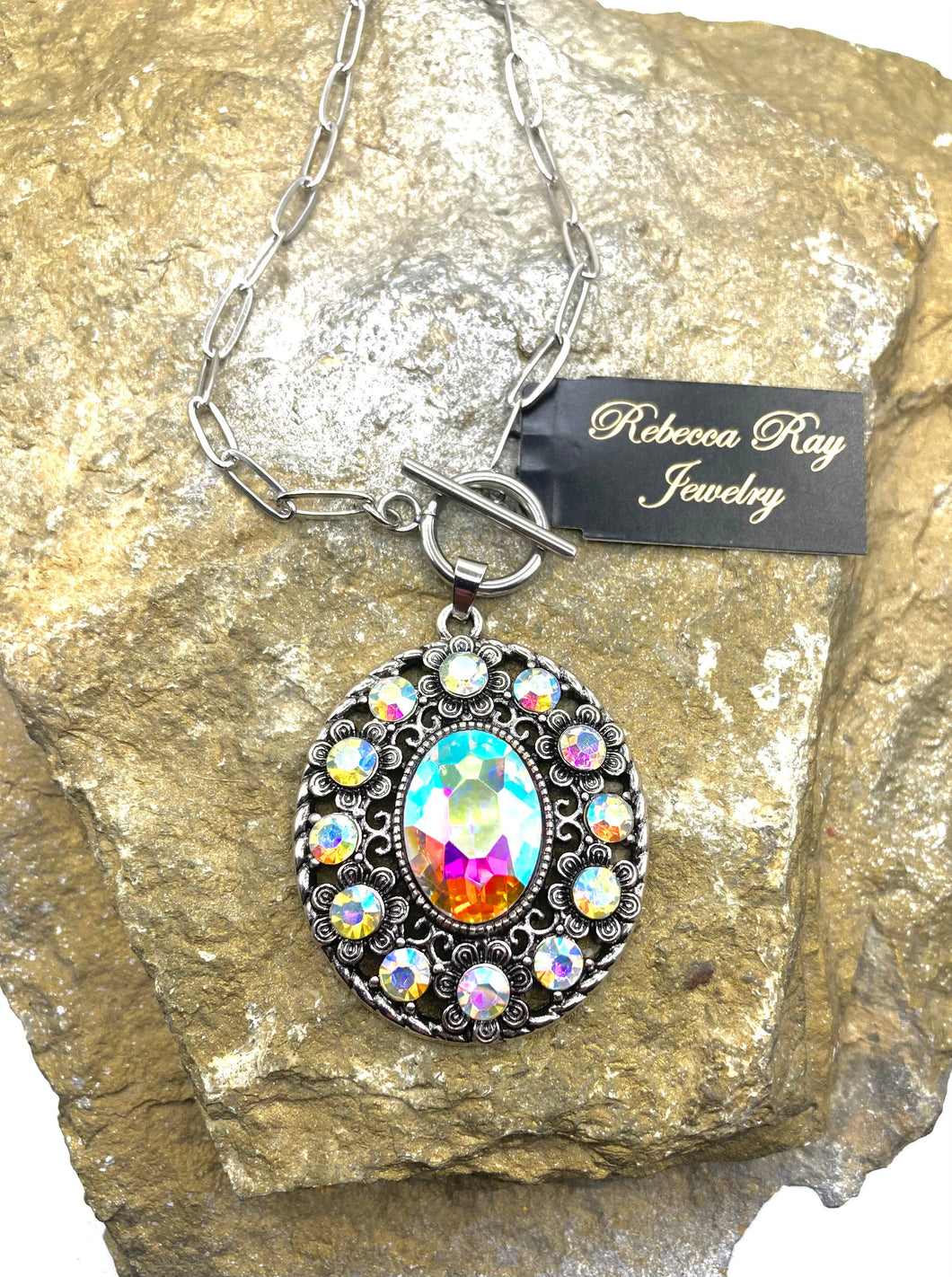 Boho Crystal Charm Statement Necklace