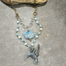 Zip & Zoom Hummingbird Bling Shades Of Light Blue Layered Necklace
