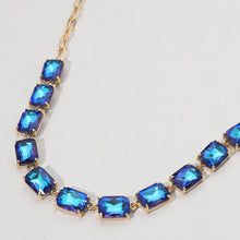 Lavender Opal Cushion Rectangular Stone Cluster Link Evening Necklace
