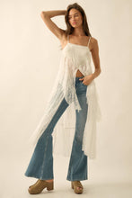 Cream Ruffled Lace Flyaway Maxi Cami Top