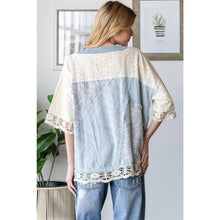 Blue Washed Mix Media Casual Oli+Hali Top