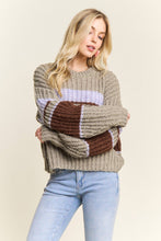 Olive Multi Striped Crew Neck Sweater