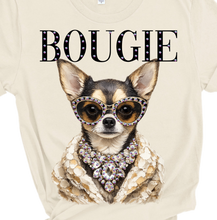 Natural Coco Bougie Chihuahua Glam Dog Rhinestone Graphic Tee