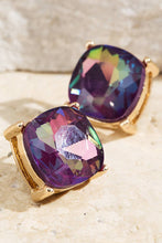 Hot Pink Faceted Glass Stud Earrings