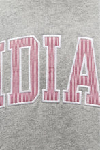 Heather Grey Crimson Stripe 'INDIANA' Stripe Embroidered Sweatshirt
