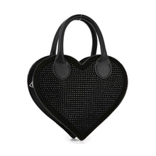 Silver Heart Shaped Rhinestone Evening Bag