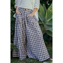 Black Wide Leg Checker Pants