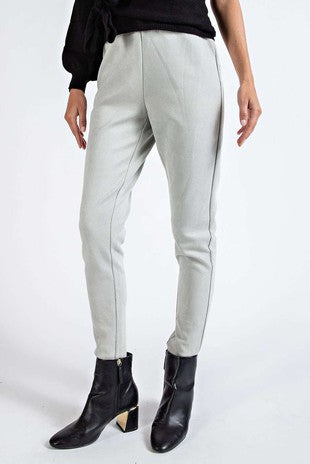 Metallic Grey Stretchy Suede Leggings 11/28/23 7658