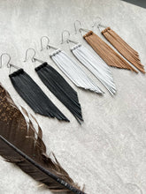 White Fringed in Faith Corvallis Triangle Fringe Earrings