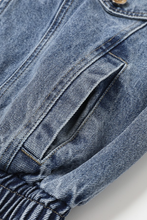 Med Blue The Boundless Oversized Ribbon Detail Denim Jacket