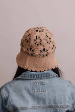 Floral Crochet Bucket Sun Hat: Natural